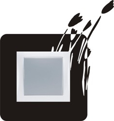 Samolepka pod vypínač Tulipány