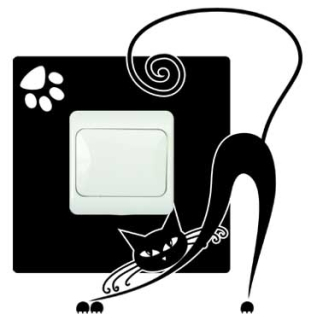 Samolepka pod vypínač Kočka