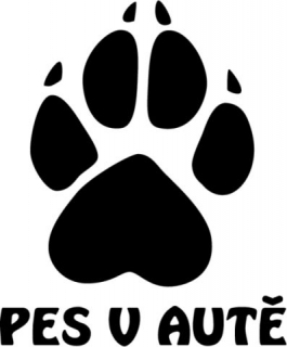 Samolepka na auto Psí tlapka 15x15cm
