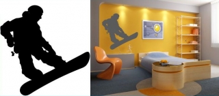 Samolepka na zeď SPORT Snowboarďák 100 x 96 cm