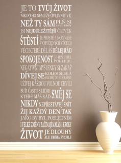 Samolepka na zeď Nápis na stěnu - Tvůj život