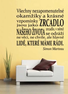 Samolepka na zeď Nápis na stěnu - Zrcadlo - Simon Marteau citát