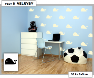 Samolepka na zeď DECOR Velryby