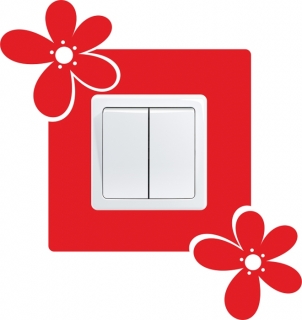 Samolepka pod vypínač Květiny