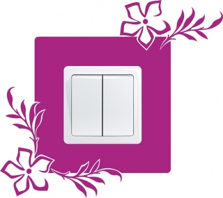 Samolepka pod vypínač Květiny s lístky